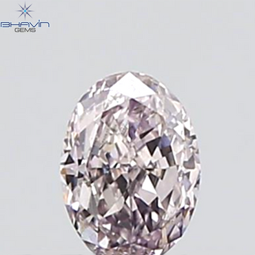 GIA Certified 0.26 CT Oval Shape Natural Diamond Purplish Pink Color SI2 Clarity (4.52 MM)