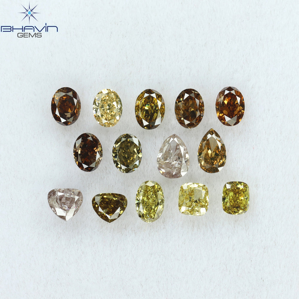 2.10 CT/14 Pcs Mix Shape Natural Diamond Mix Color SI1 Clarity (4.25 MM)