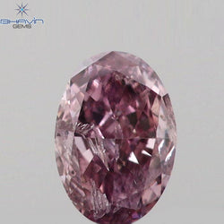 0.10 CT Oval Shape Natural Diamond Pink Color SI2 Clarity (3.63 MM)