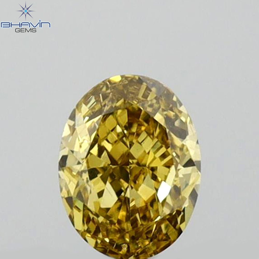 0.27 CT Oval Shape Natural Diamond Green (Chameleon) Color VS2 Clarity (4.42 MM)