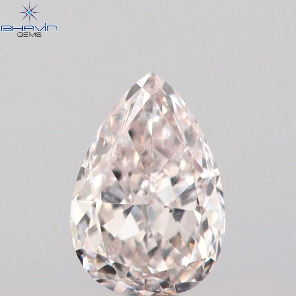 0.14 CT Pear Shape Natural Diamond Pink Color SI1 Clarity (4.00 MM)