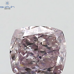 GIA Certified 0.25 CT Cushion Diamond Purplish Pink Color Natural Loose Diamond I1 Clarity (3.59 MM)