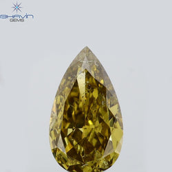 0.35 CT Pear Shape Natural Diamond Green (Chameleon) Color SI2 Clarity (6.28 MM)