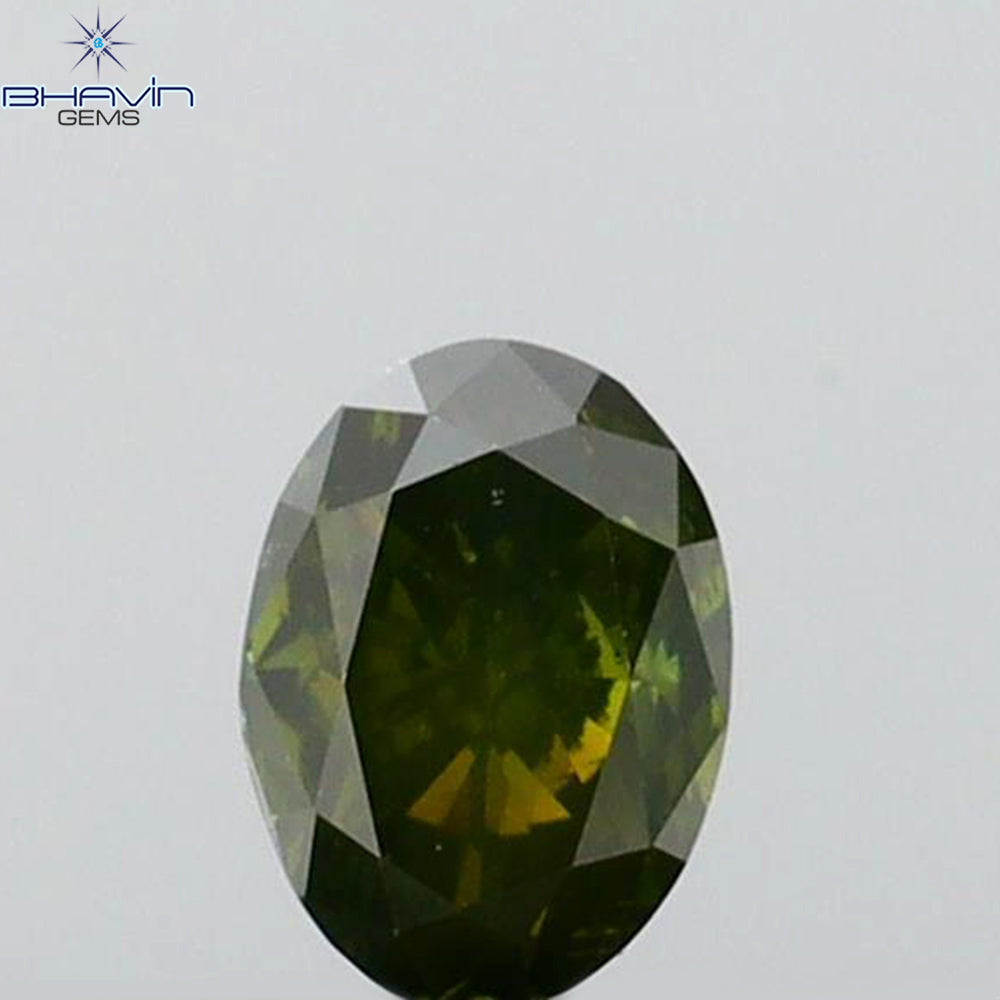 0.21 CT Oval Shape Natural Diamond Green Color SI2 Clarity (4.19 MM)
