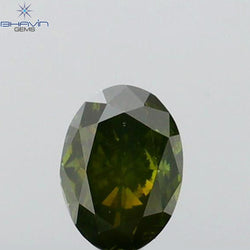 0.21 CT Oval Shape Natural Diamond Green Color SI2 Clarity (4.19 MM)