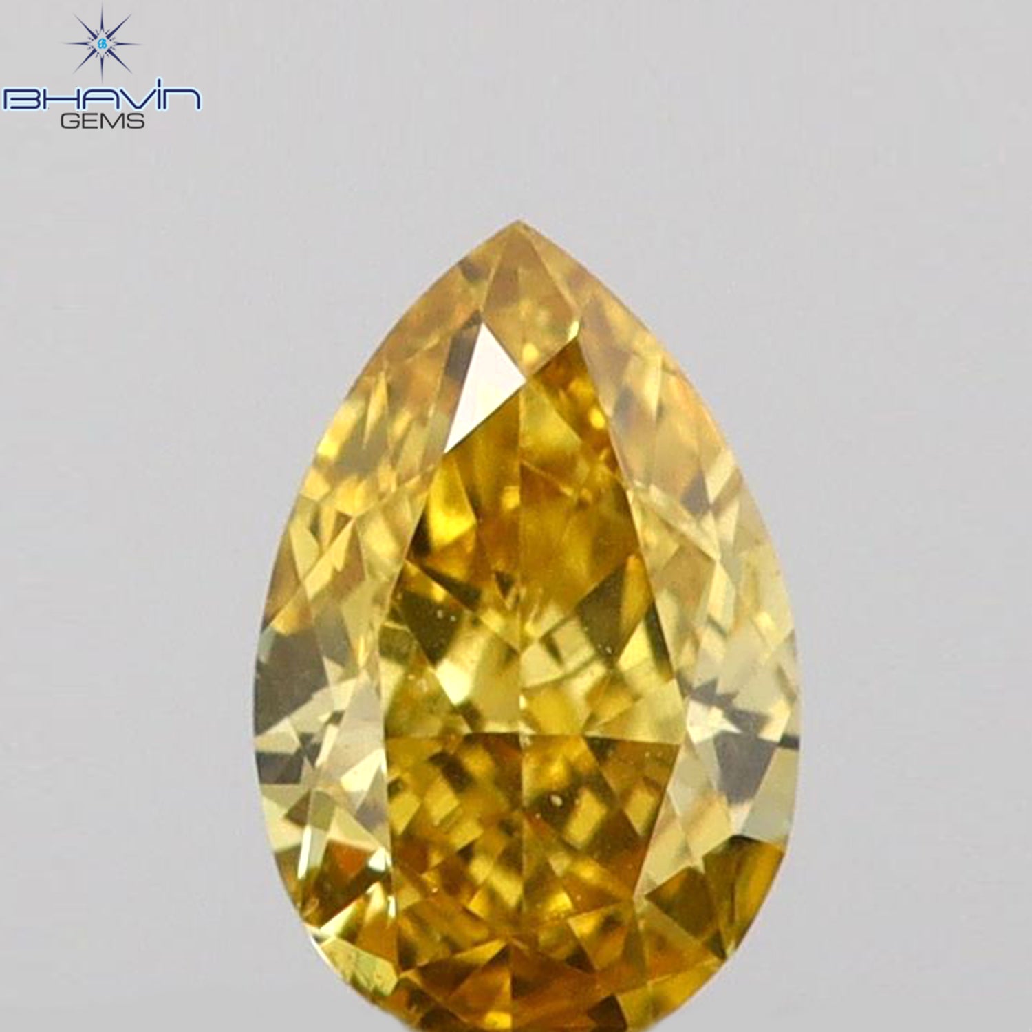 0.11 CT Pear Shape Natural Diamond Orange Color VS2 Clarity (3.82 MM)