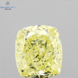 0.70 CT Cushion Shape Natural Diamond Yellow Color VS2 Clarity (5.11 MM)