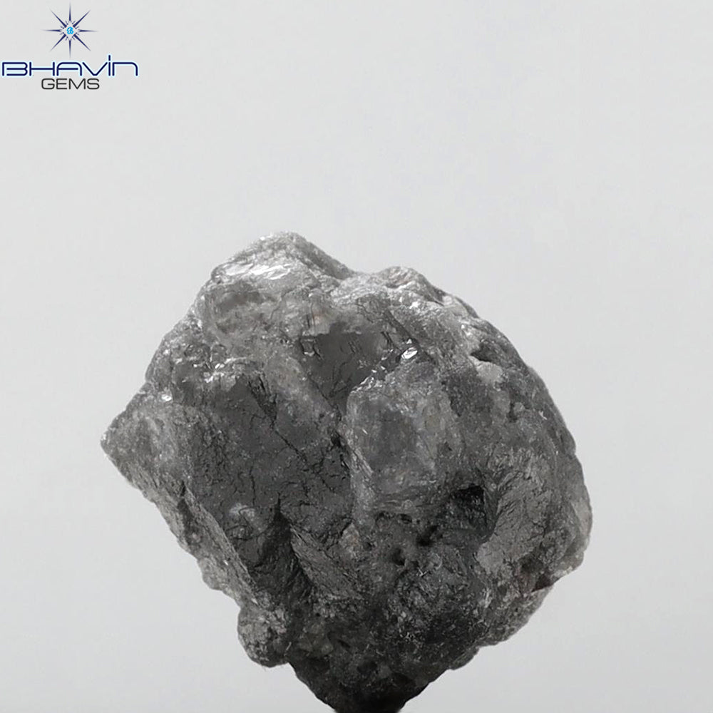 12.88 CT Rough Shape Natural Diamond Grey (Salt And Pepper) Color I3 Clarity (14.00 MM)