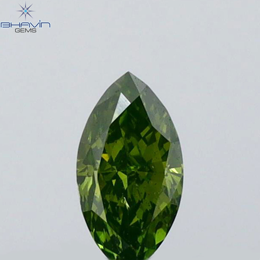 0.19 CT Marquise Shape Natural Diamond Green Color VS1 Clarity (5.04 MM)