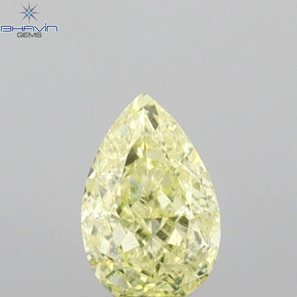 0.23 CT Pear Shape Natural Diamond Yellow Color SI1 Clarity (4.68 MM)