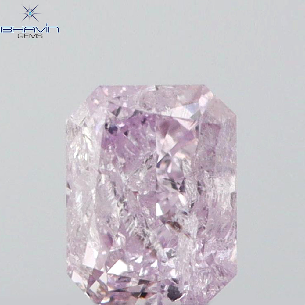 0.20 CT Radiant Shape Natural Diamond Pink Color I2 Clarity (3.76 MM)