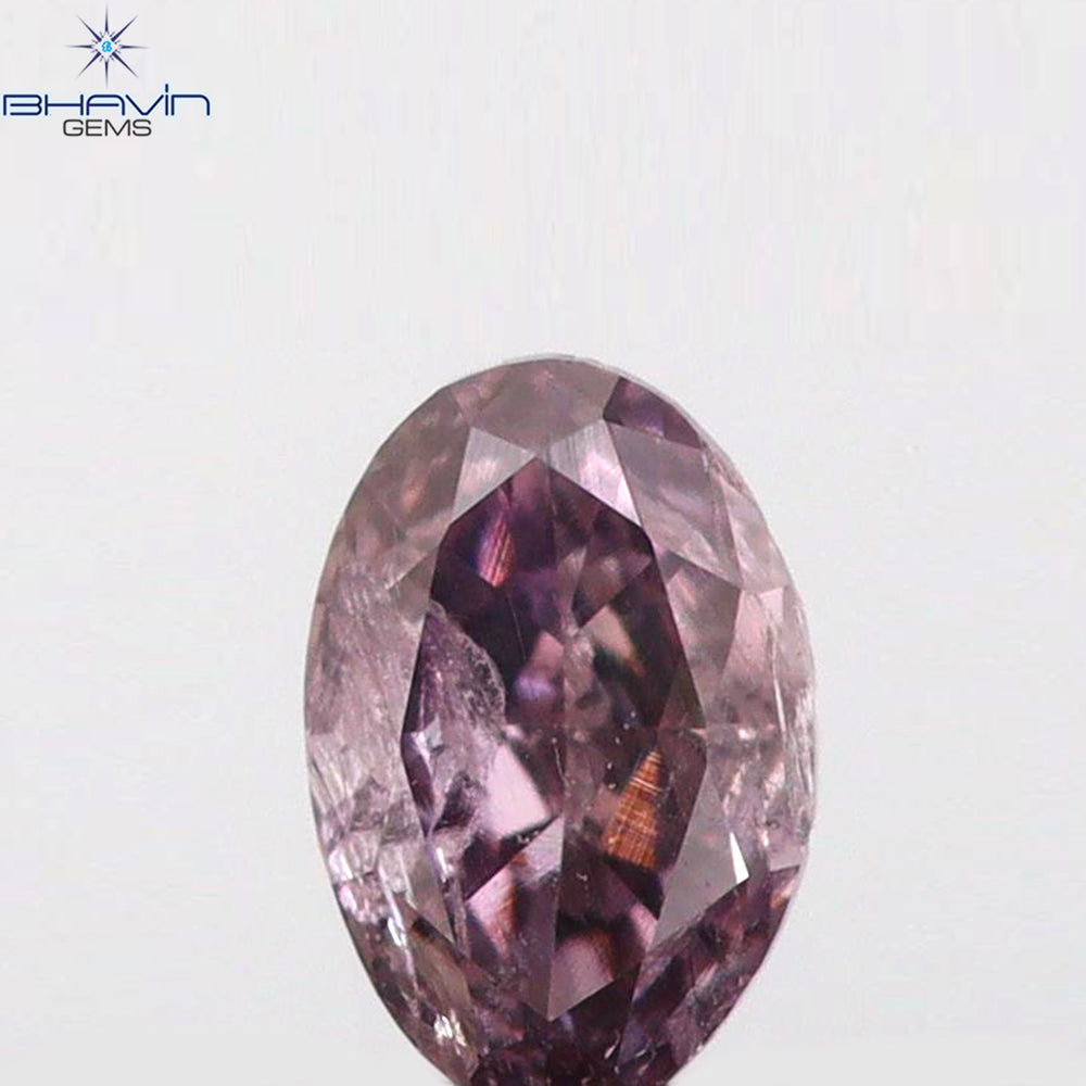 0.13 CT Oval Shape Natural Diamond Pink Color I1 Clarity (3.86 MM)