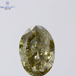 1.13 CT Oval Shape Natural Diamond Green (Chameleon) Color I3 Clarity (7.63 MM)