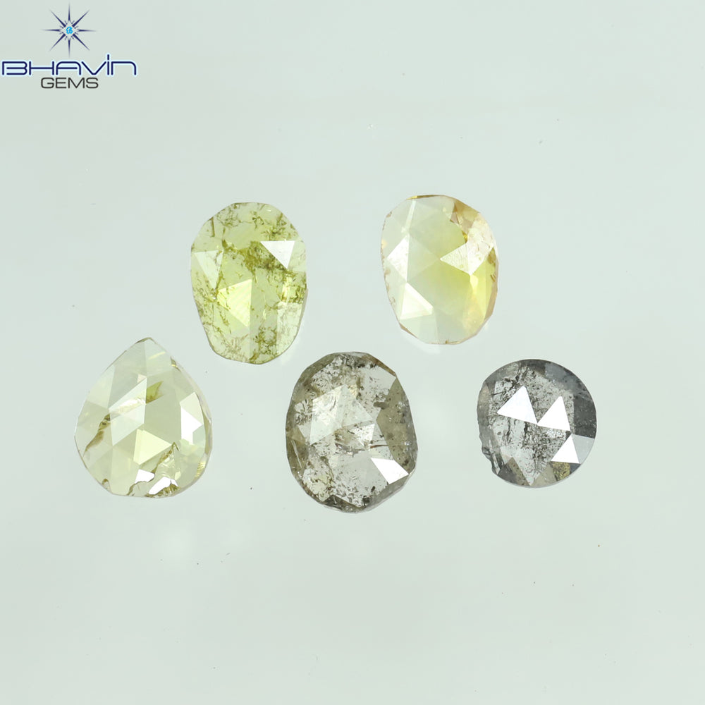 0.58 CT/5 Pcs Polki Rosecut Shape Natural Diamond Mix Color I2 Clarity (4.25 MM)