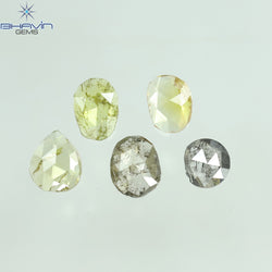 3.00 CT (13 個) ポルキ ローズカット シェイプ ナチュラル ダイヤモンド ブラウン カラー I2 クラリティ (5.57 MM)