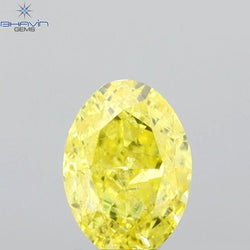 0.40 CT Oval Shape Natural Diamond Yellow Color I1 Clarity (5.20 MM)