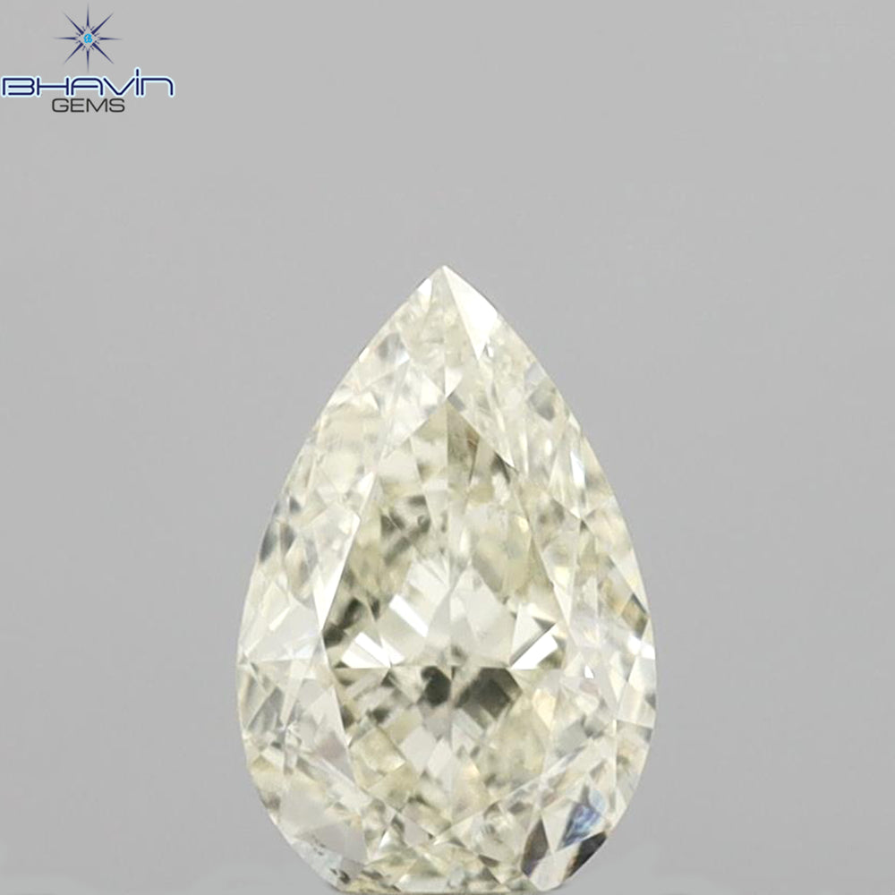 0.66 CT Pear Shape Natural Diamond Yellow Color VS1 Clarity (6.82 MM)