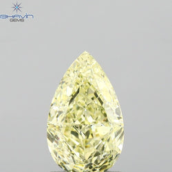 GIA Certified 1.03 CT Pear Natural Diamond Yellow Color SI1 Clarity (8.51 MM)