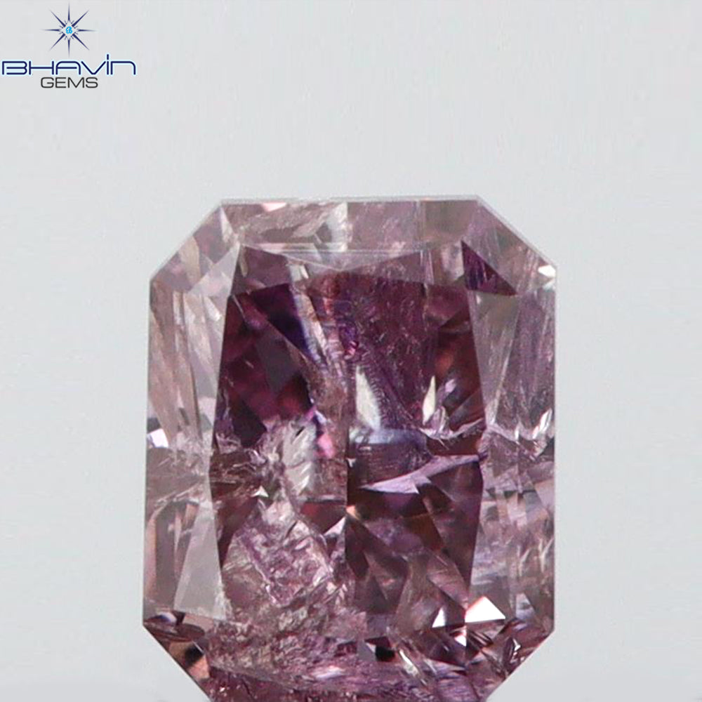 0.08 CT ラディアント シェイプ ナチュラル ダイヤモンド ピンク色 SI2 クラリティ (2.38 MM)