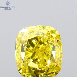 GIA Certified 0.25 CT Cushion Diamond Yellow Color Natural Loose Diamond VS1 Clarity (3.37 MM)
