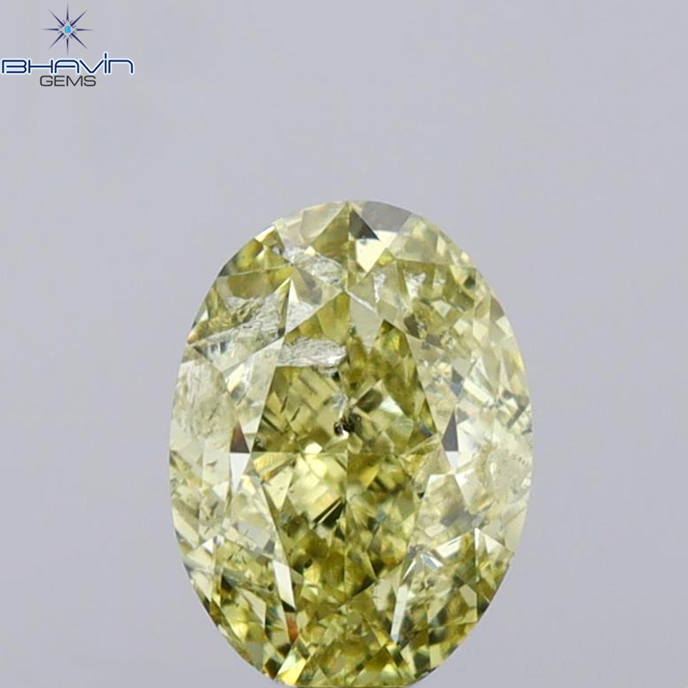 1.01 CT Oval Shape Natural Diamond Yellow Color I1 Clarity (6.90 MM)