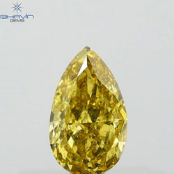0.30 CT Pear Shape Natural Diamond Green (Chameleon) Color SI1 Clarity (5.49 MM)