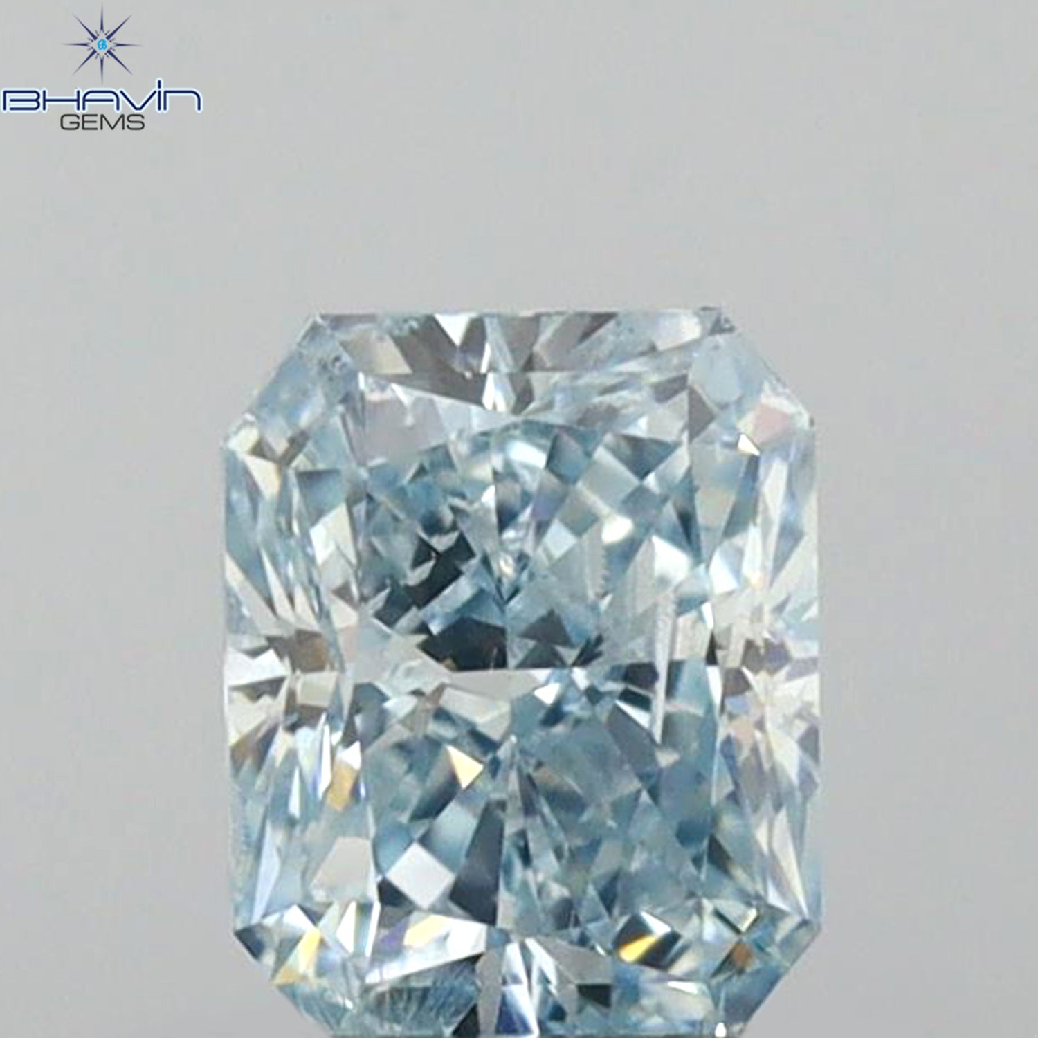 0.61 CT Radiant Diamond Blue Color Natural Diamond Clarity SI2 (5.08 MM)