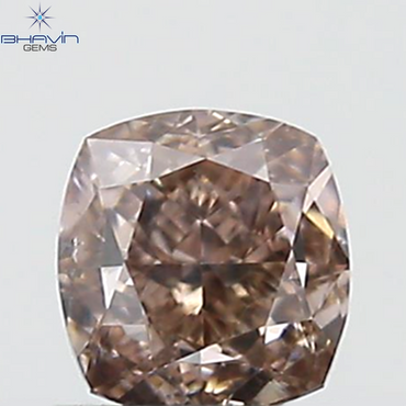 GIA Certified 0.43 CT Cushion Diamond Pink Brown Color Natural Loose Diamond SI1 Clarity (4.15 MM)