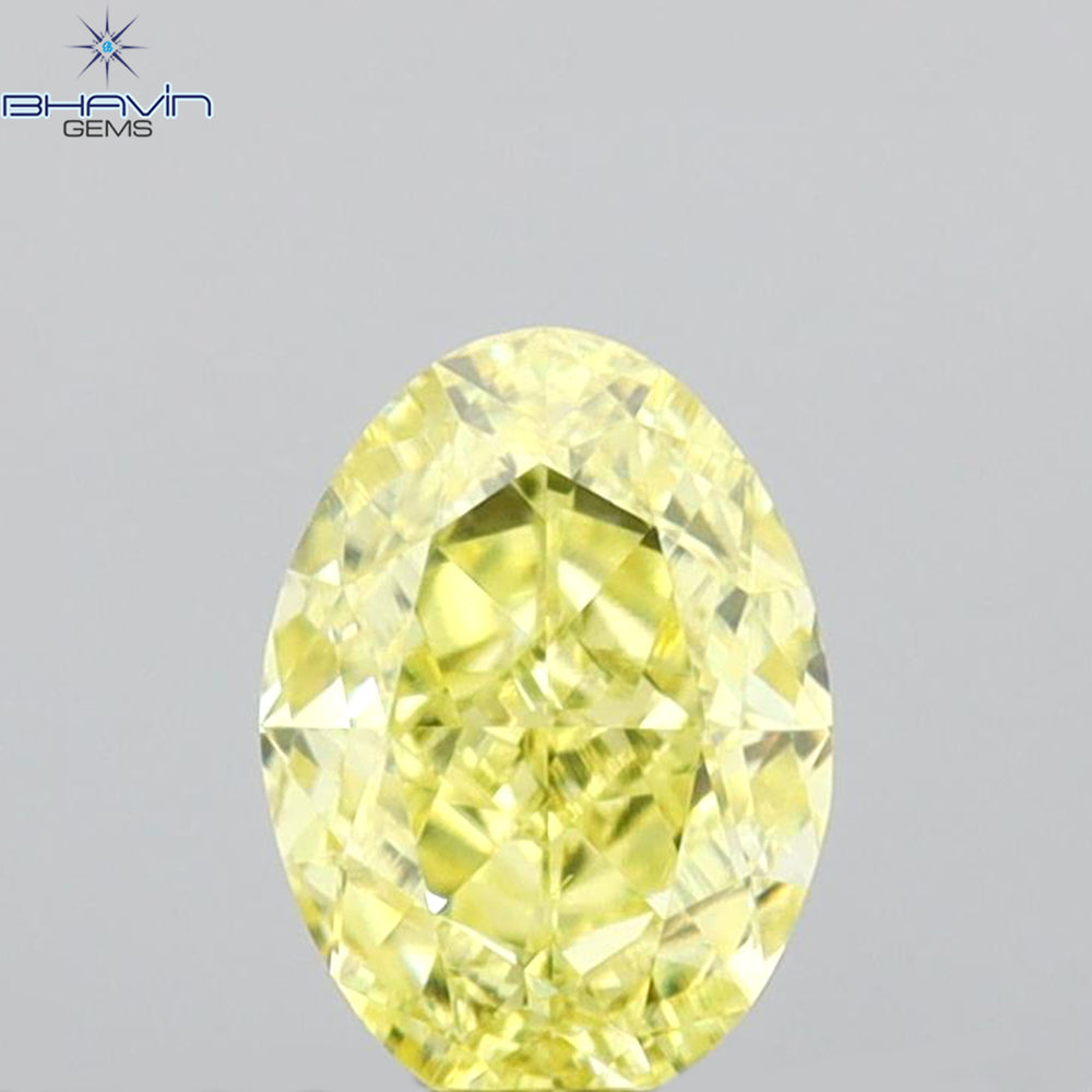 0.54 CT Oval Shape Natural Diamond Yellow Color VS1 Clarity (5.85 MM)
