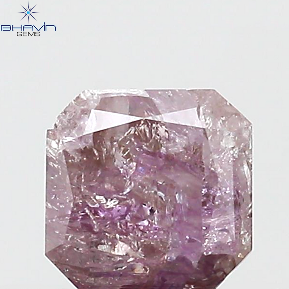 0.61 CT Radiant Diamond Pink Color Natural Loose Diamond I3 Clarity (4.66 MM)