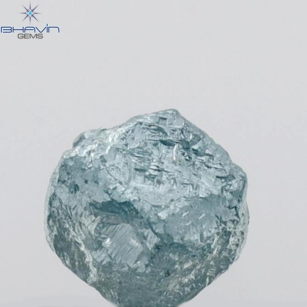 0.88 CT Rough Shape Enhanced Blue Color I3 Clarity (5.02 MM)
