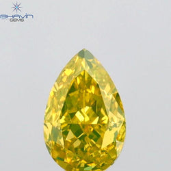 0.30 CT Pear Shape Natural Diamond Green Yellow Color VS1 Clarity (5.00 MM)
