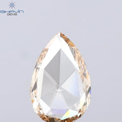 1.29 CT Pear Shape Natural Diamond Orange Brown Color SI1 Clarity (10.85 MM)