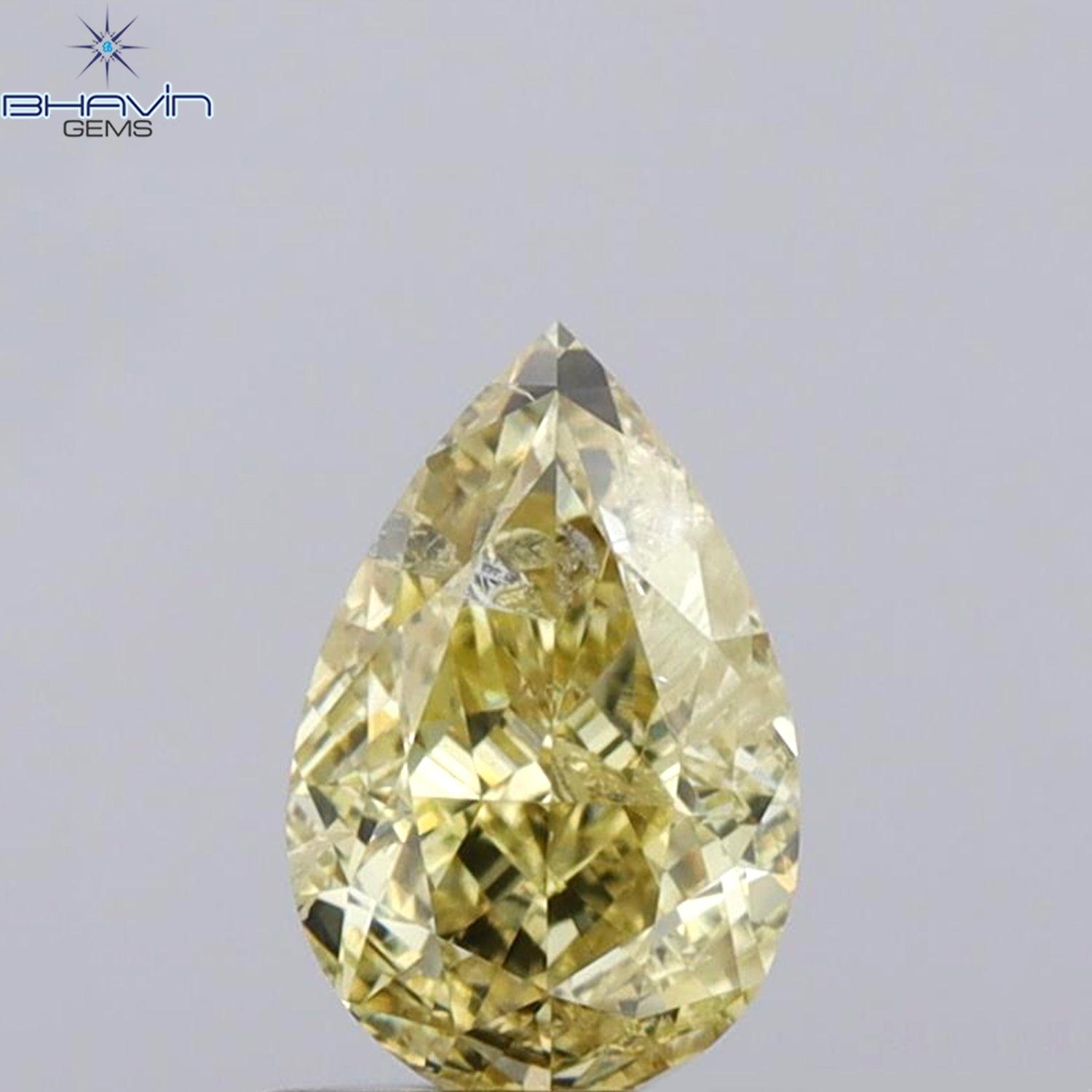 1.01 CT Pear Shape Natural Diamond Yellow Color SI2 Clarity (7.23 MM)