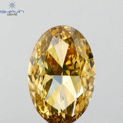 0.70 CT Oval Shape Natural Diamond Brown Color I1 Clarity (6.55 MM)