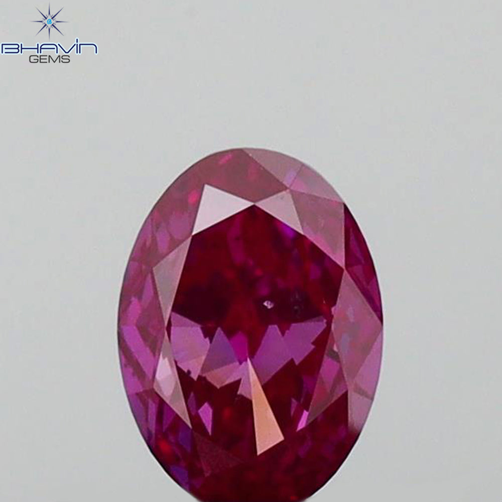 0.39 CT Oval Shape Natural Diamond Enhanced Pink Color VS2 Clarity (5.26 MM)
