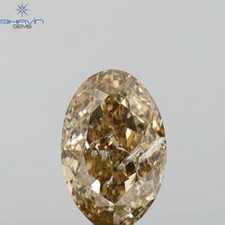 0.55 CT Oval Shape Natural Diamond Brown-Pink Color I2 Clarity (6.47 MM)