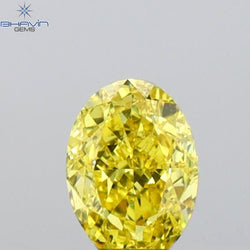 GIA Certified 0.37 CT Oval Shape Natural Diamond Yellow Color VS2 Clarity (4.89 MM)