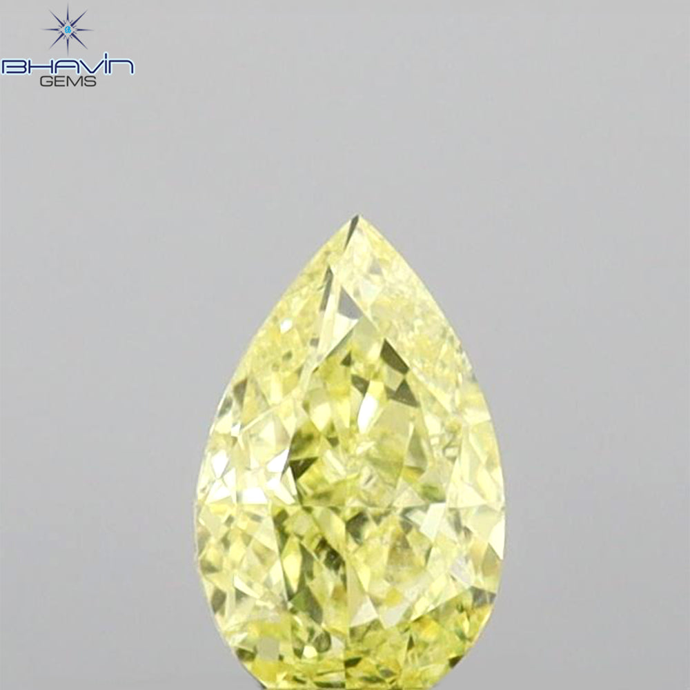 0.30 CT Pear Shape Natural Diamond Yellow Color SI1 Clarity (5.32 MM)
