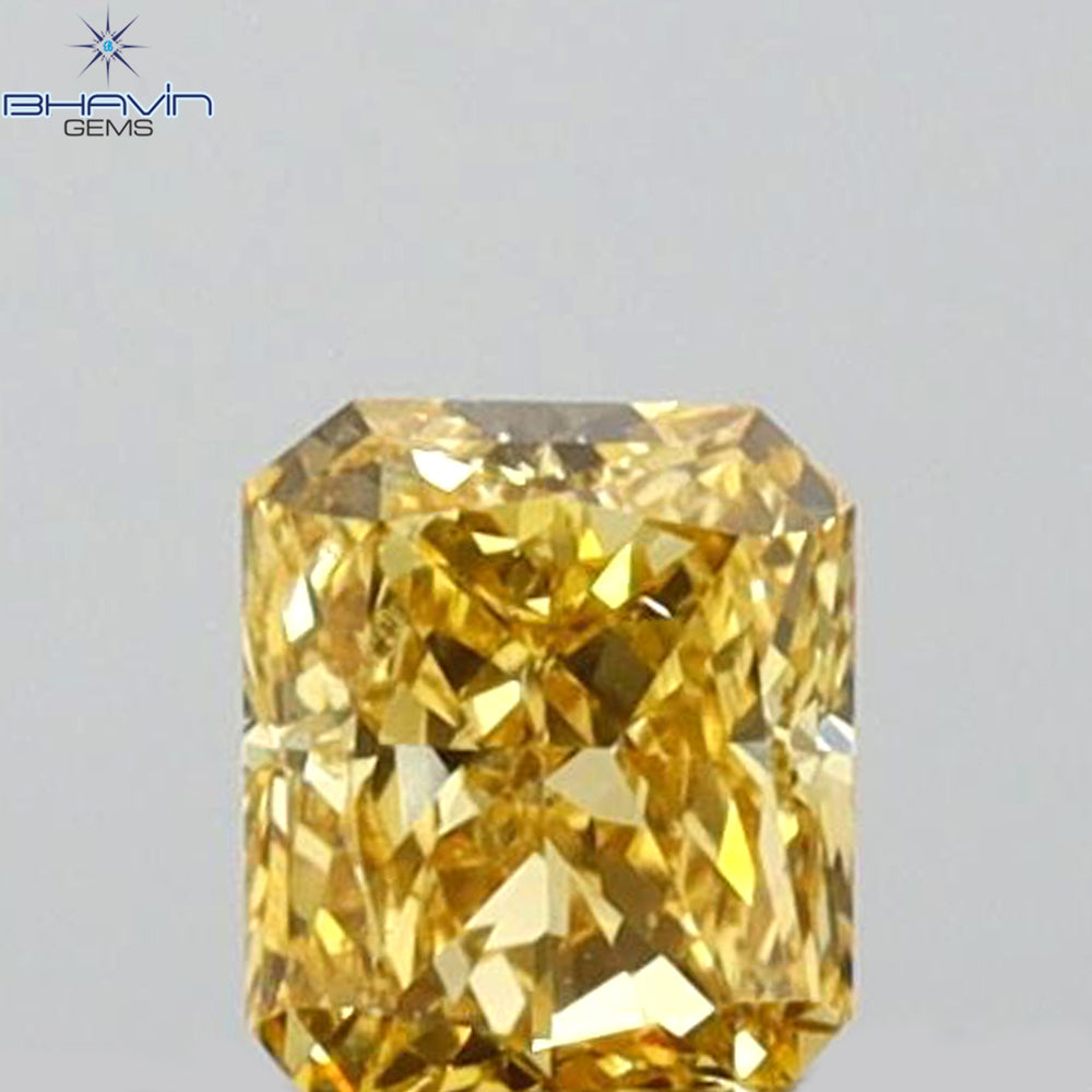 0.15 CT Radiant Shape Natural Diamond Orange Color VS2 Clarity (3.28 MM)