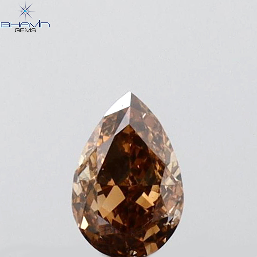 0.12 CT Pear Shape Natural Diamond Red Color VS2 Clarity (3.95 MM)