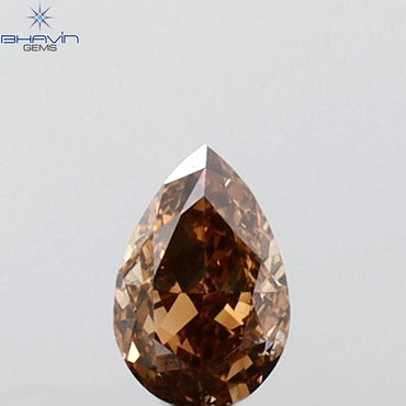 0.12 CT Pear Shape Natural Diamond Red Color VS2 Clarity (3.95 MM)