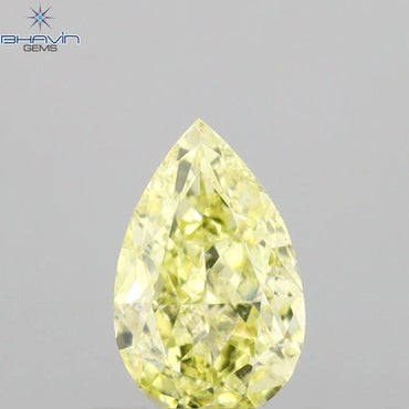 0.51 CT Pear Shape Natural Diamond Yellow Color VVS1 Clarity (6.30 MM)