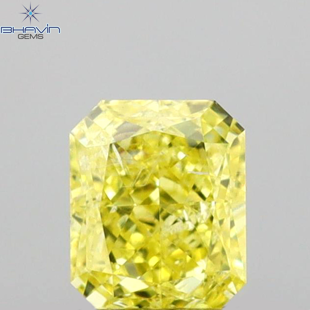 0.54 CT Radiant Shape Natural Diamond Yellow Color I1 Clarity (4.80 MM)