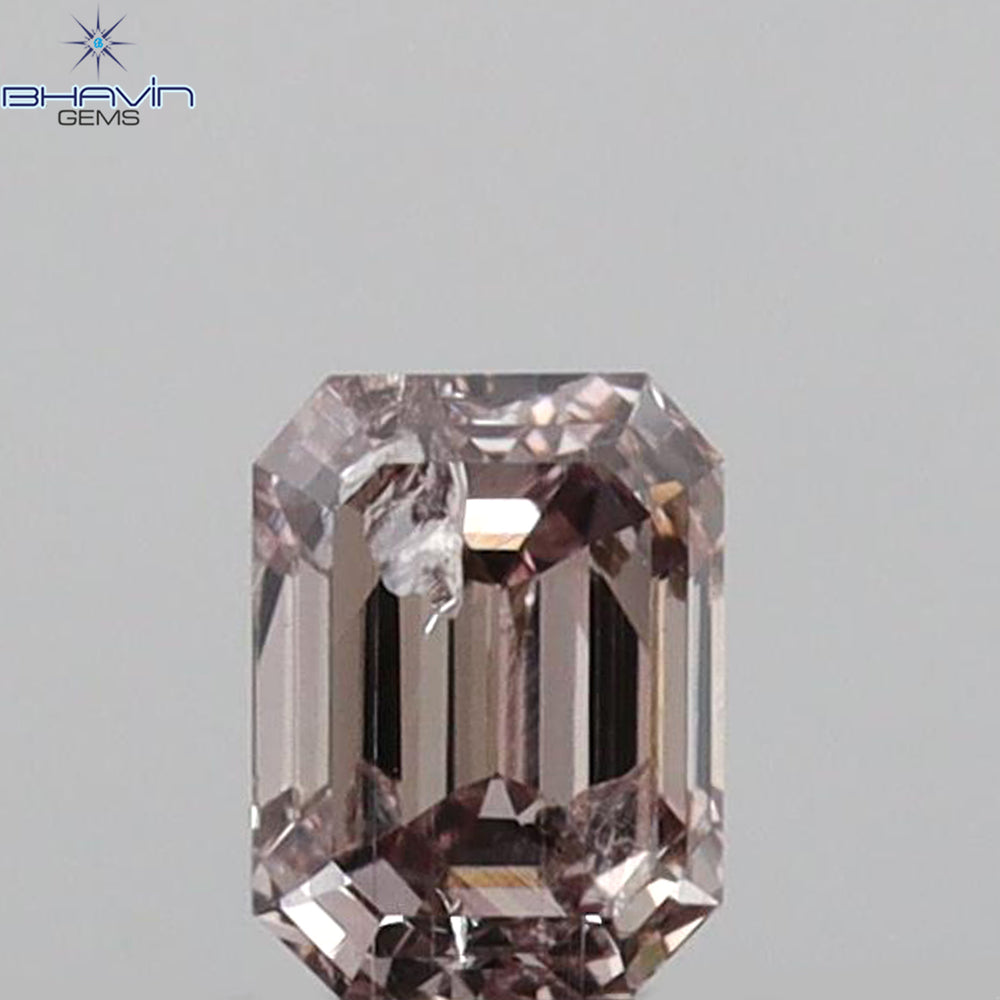 0.43 CT エメラルド シェイプ ナチュラル ダイヤモンド グレー色 SI1 クラリティ (5.22 MM)