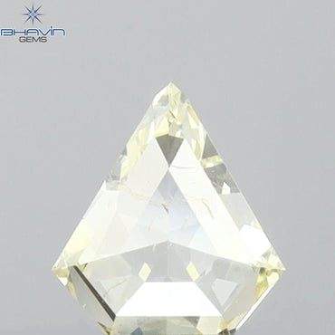 0.54 CT Shield Shape Natural Diamond Yellow Color SI1 Clarity (5.96 MM)