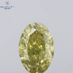 1.02 CT Oval Shape Natural Diamond Yellow Color VS2 Clarity (7.70 MM)