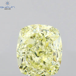 1.51 CT Cushion Diamond Yellow Color Natural Diamond VVS2 Clarity (6.77 MM)