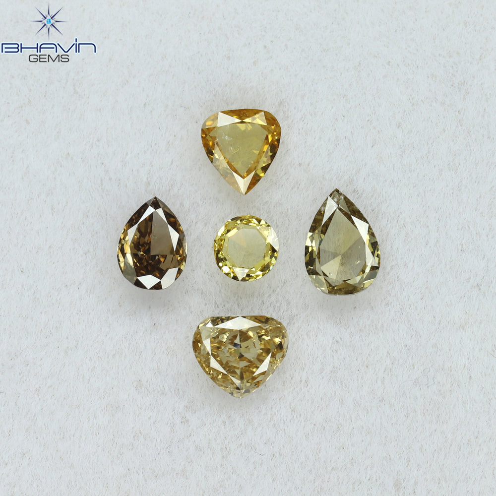 0.56 CT/5 Pcs Mix Shape Natural Diamond Mix Color SI2 Clarity (4.45 MM)