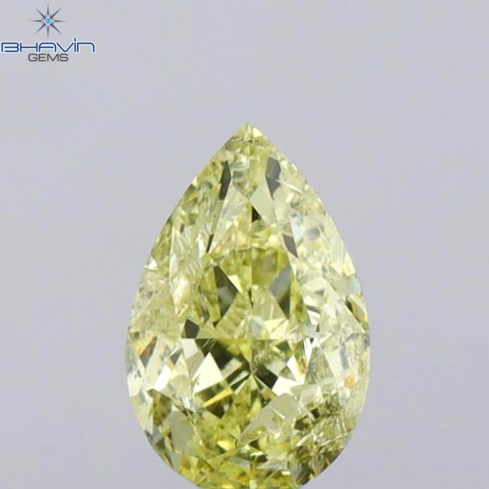 1.01 CT Pear Shape Natural Diamond Yellow Color I1 Clarity (7.61 MM)